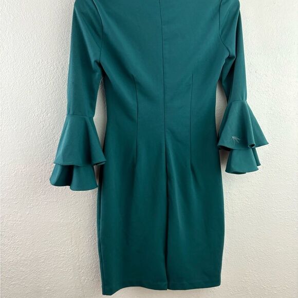 Alexia Admor Bow Neck Ruffle Sleeve  green Dress size XS - Picture 8 of 13